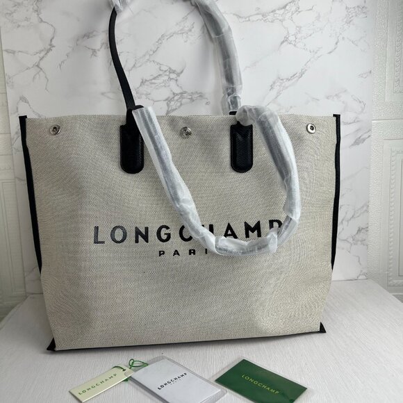 NWT Longchamp Essential Toile Large Canvas Tote bag - Picture 2 of 10